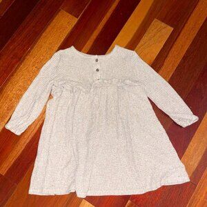Toddler Girl Old Navy Waffle Knit Long Sleeve Tan Dress 4T